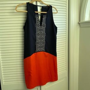 Navy and red dress, excellent condition size M